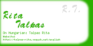 rita talpas business card